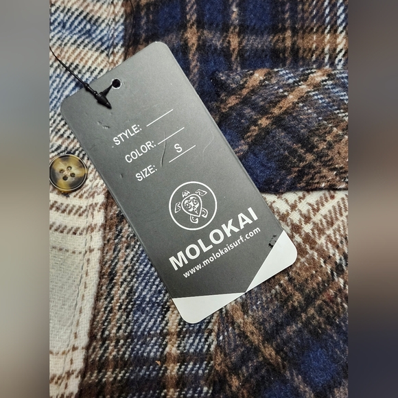 Molokai Surf Co. Long Sleeve Button Up Flannel Plaid Shirt - Size Small - Picture 6 of 12